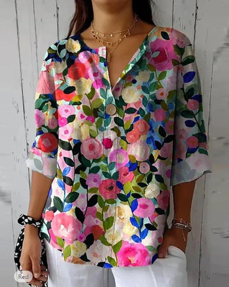 HELEINA - Cvetlična Vintage Bluza