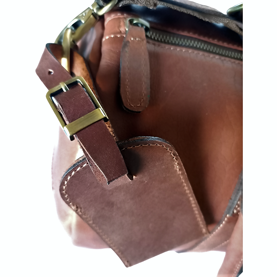 Rjav Usnjen-Duffle Torba