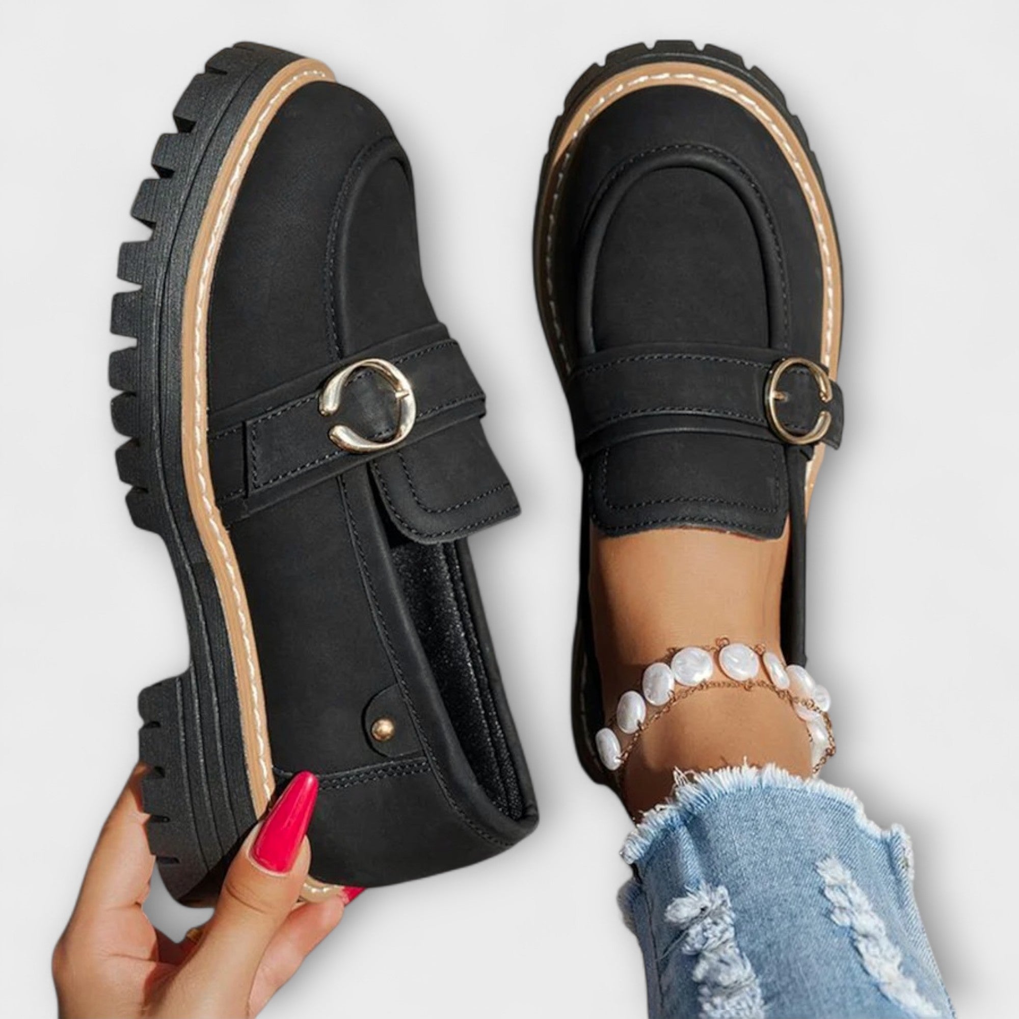 Lora – Casual Loafers z Okroglo Nosom
