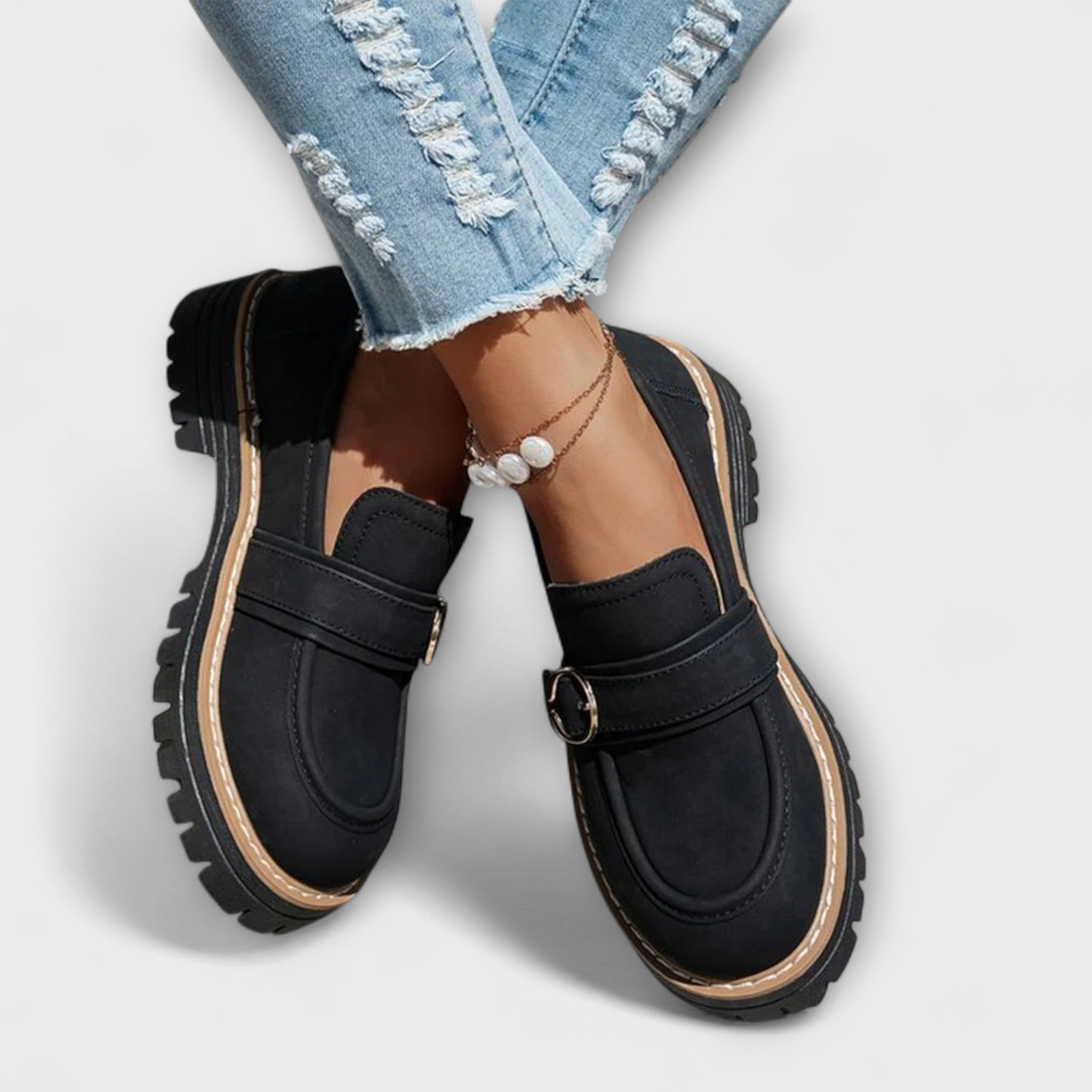 Lora – Casual Loafers z Okroglo Nosom