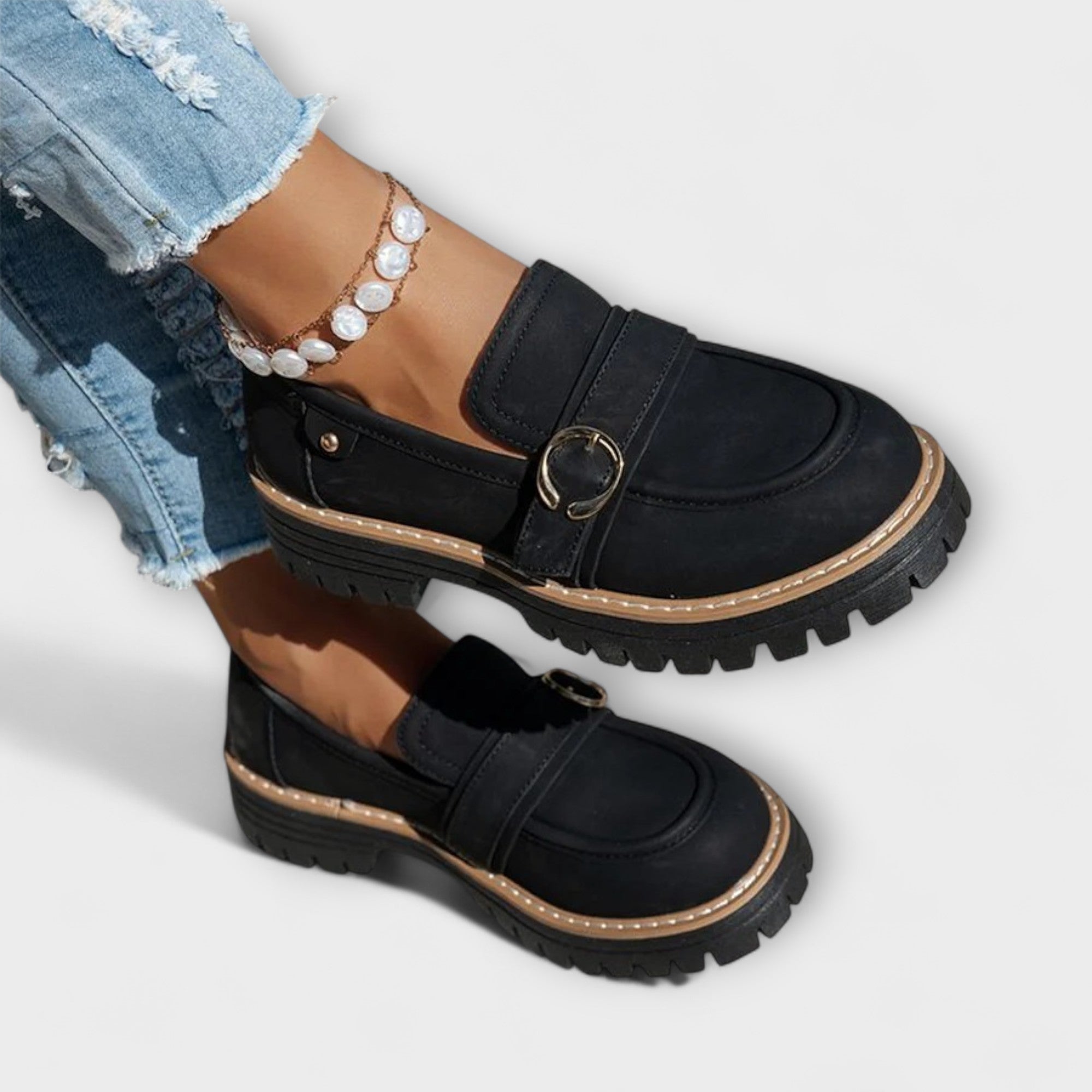 Lora – Casual Loafers z Okroglo Nosom