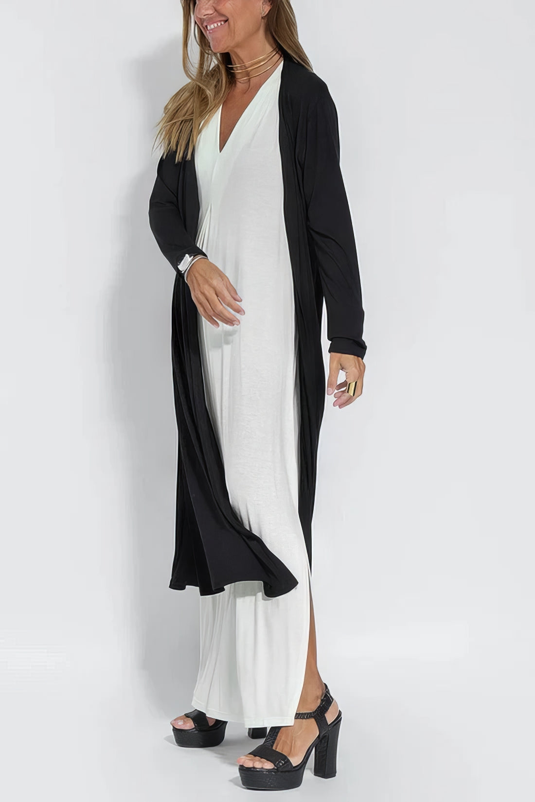 ELISE Set | Eleganten Dolg Oblek s Ujemajočim Kardiganom
