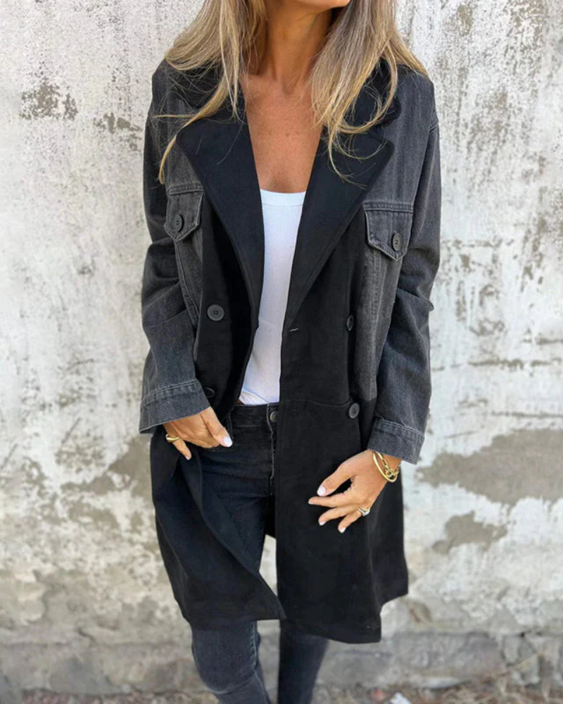 Sara - Denim in kamelji plašč
