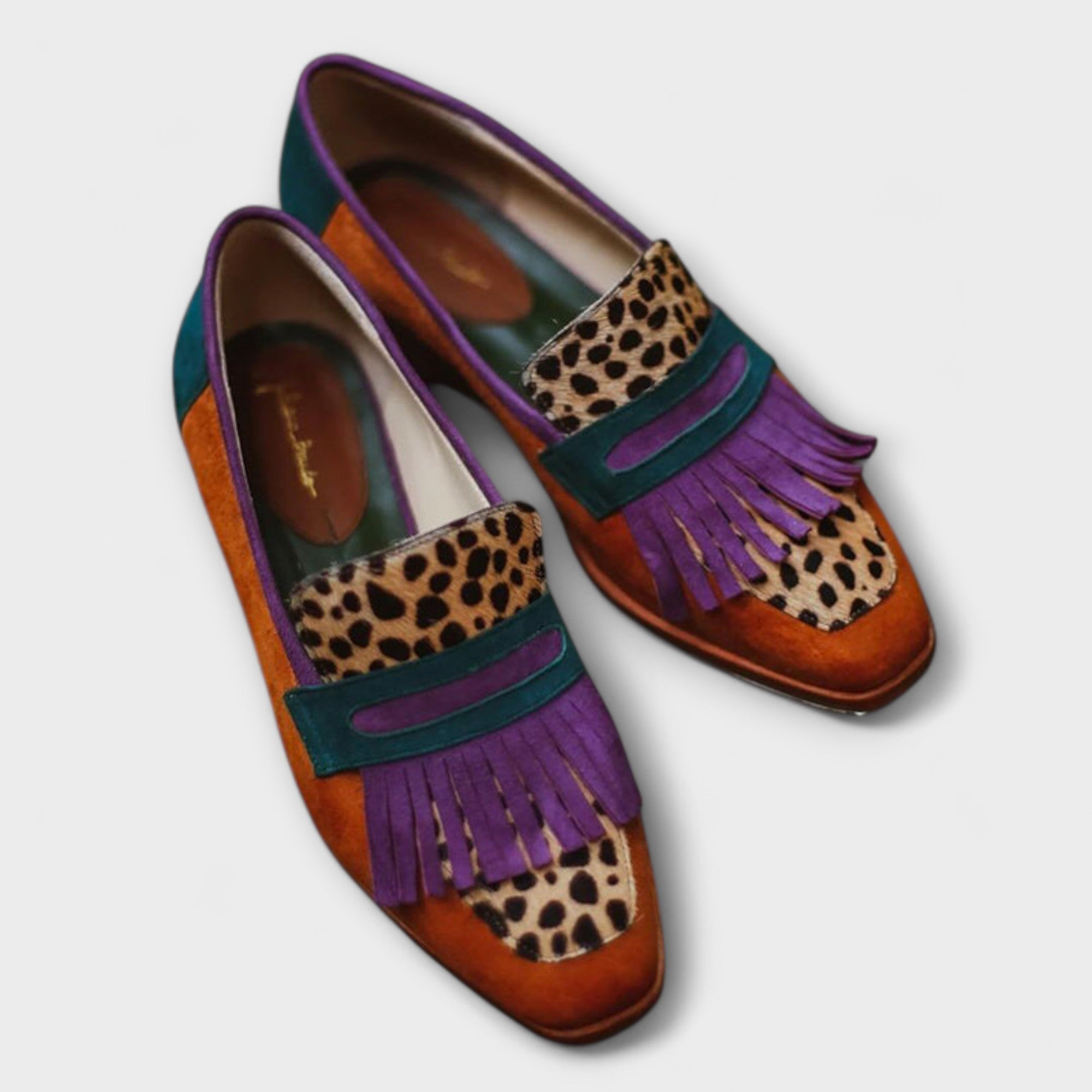 Fallon – Rjava Loafer z Leopardjim Printom