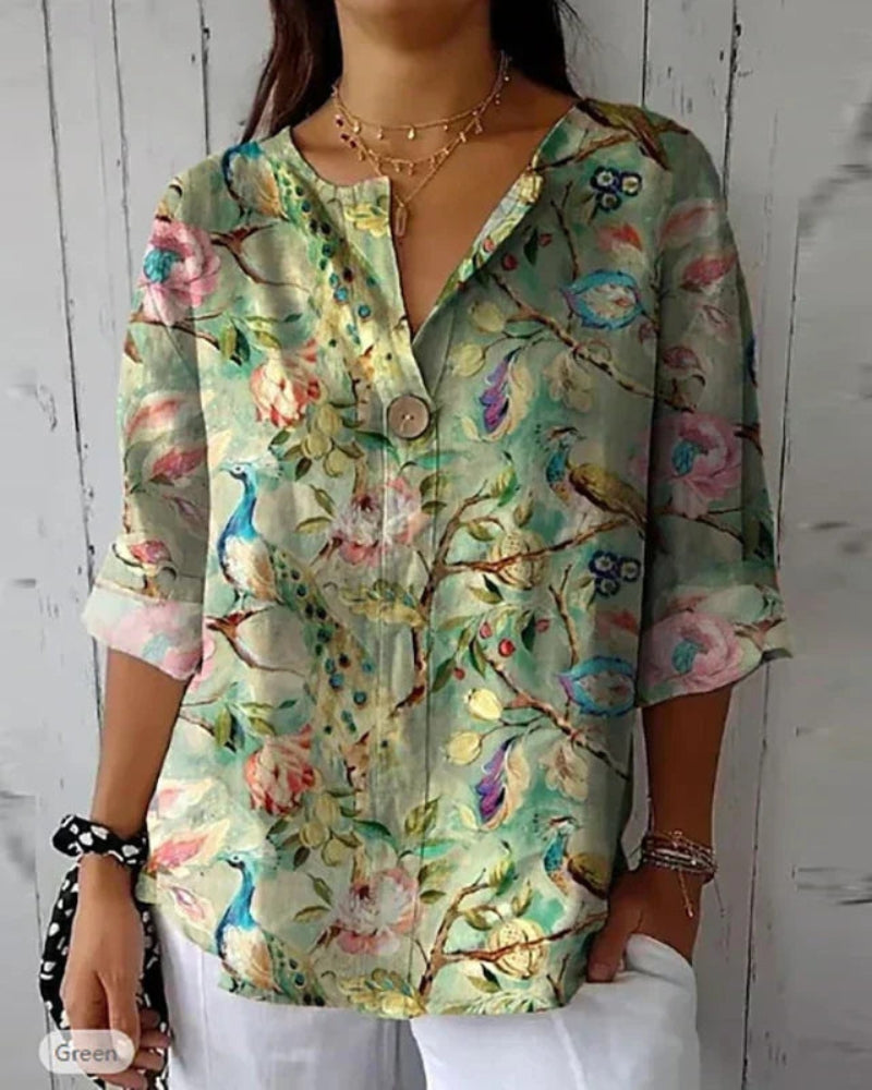HELEINA - Cvetlična Vintage Bluza