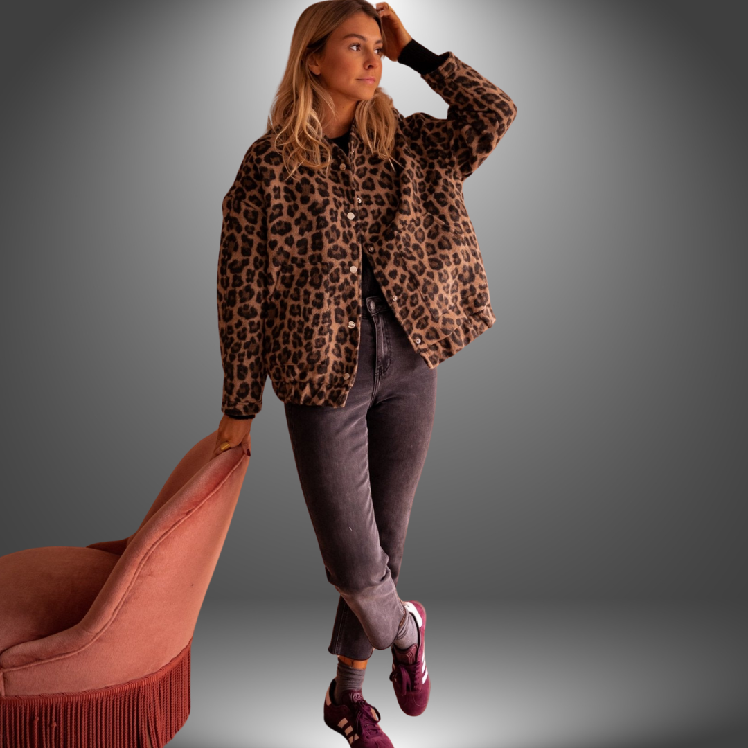 Alice | ročno izdelana jakna z leopardjim vzorcem