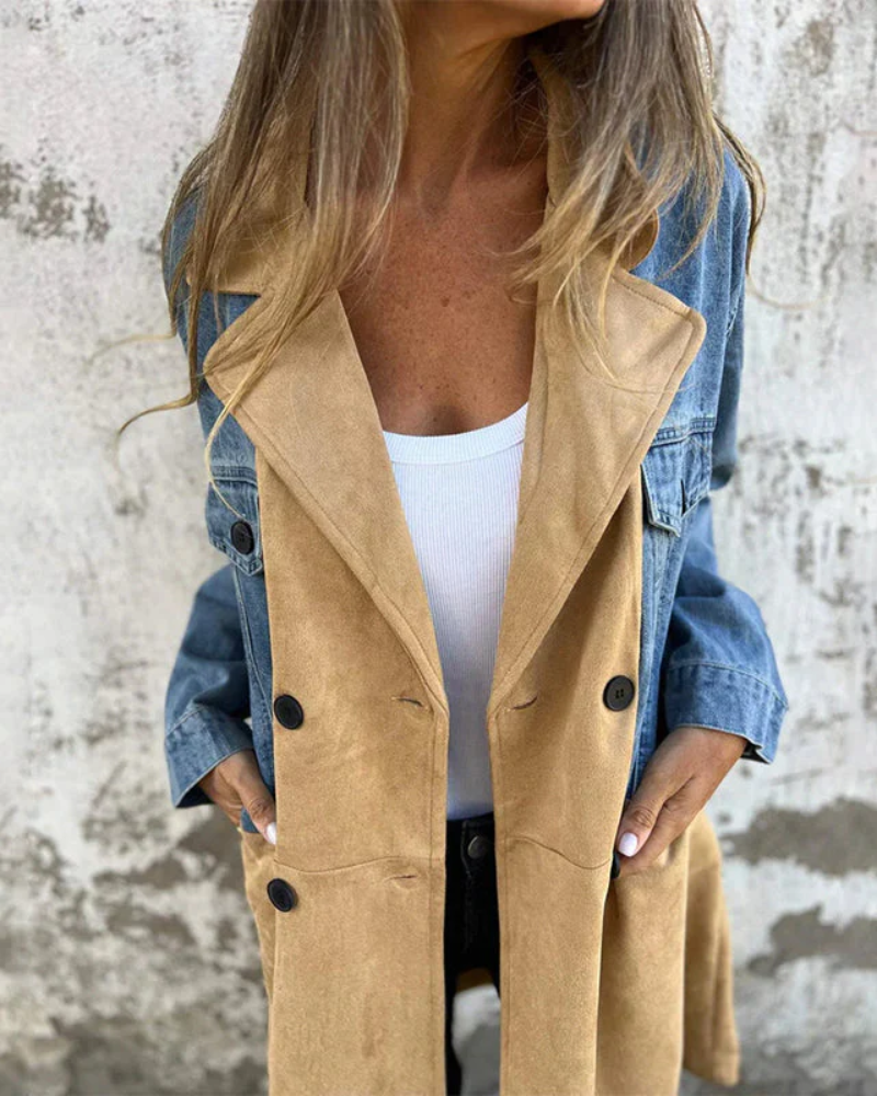 Sara - Denim in kamelji plašč