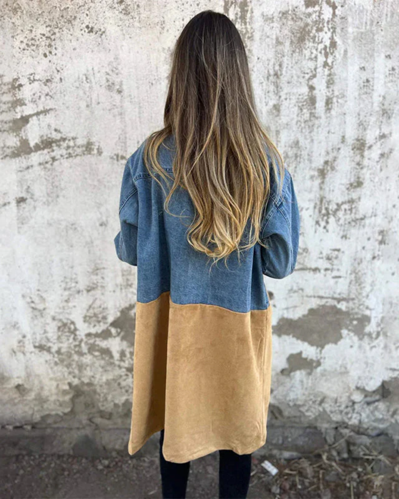 Sara - Denim in kamelji plašč