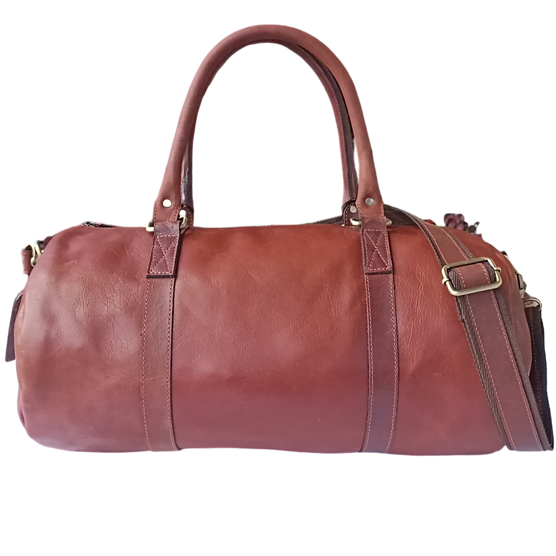 Rjav Usnjen-Duffle Torba