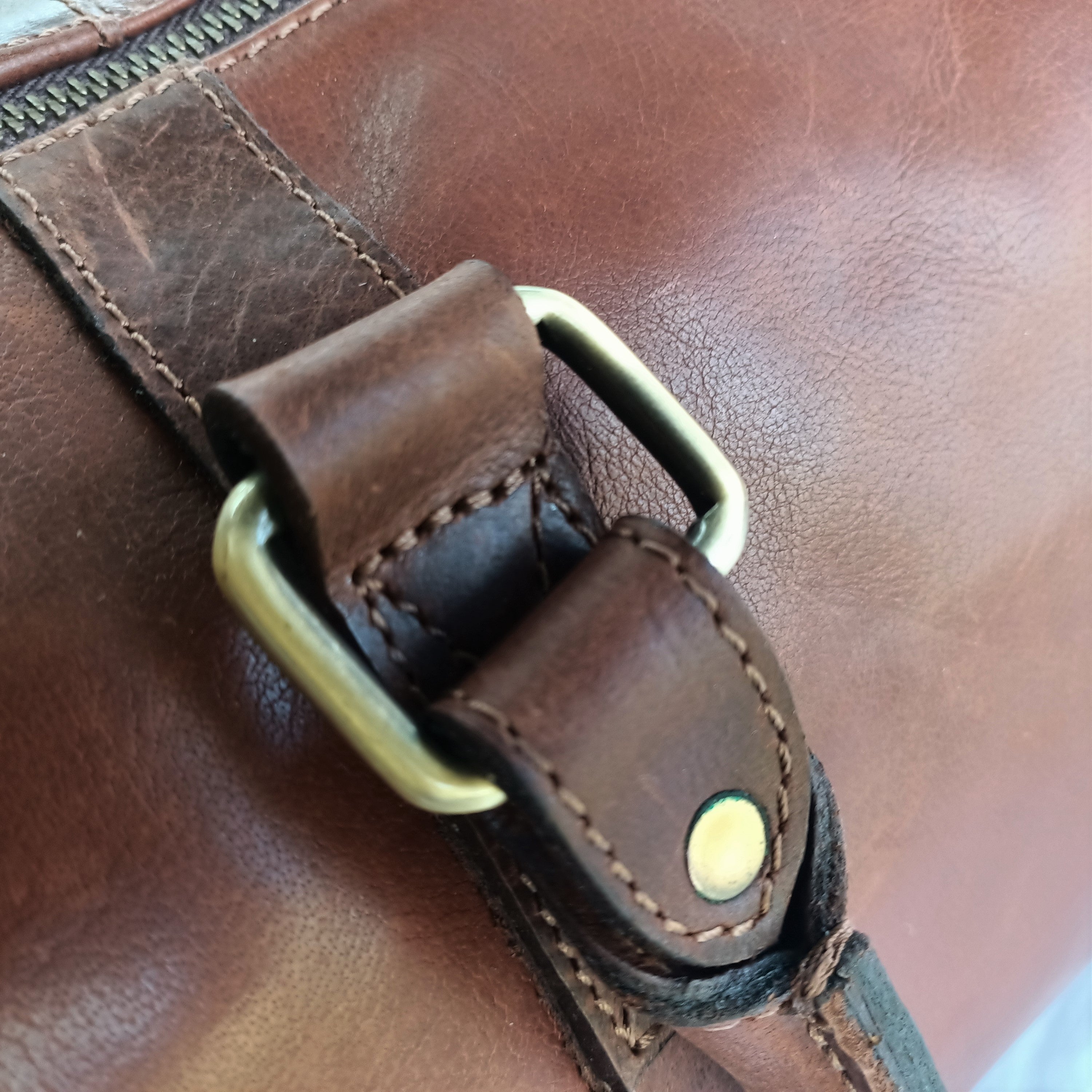 Rjav Usnjen-Duffle Torba