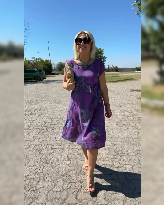 Hazal™ - Oblačilo z okroglim izrezom in lepim tiskom