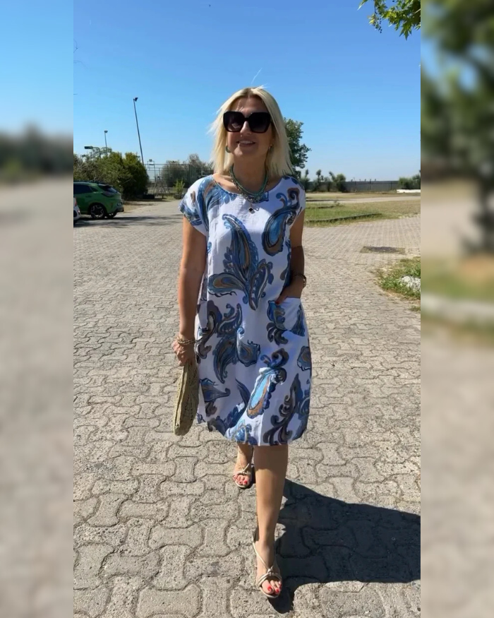 Hazal™ - Oblačilo z okroglim izrezom in lepim tiskom