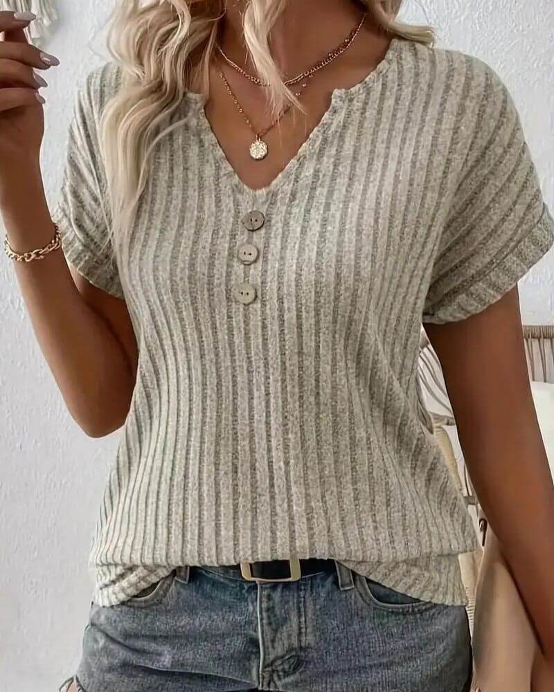 ROSINA PLETENA BLUZA Z V-IZREZOM