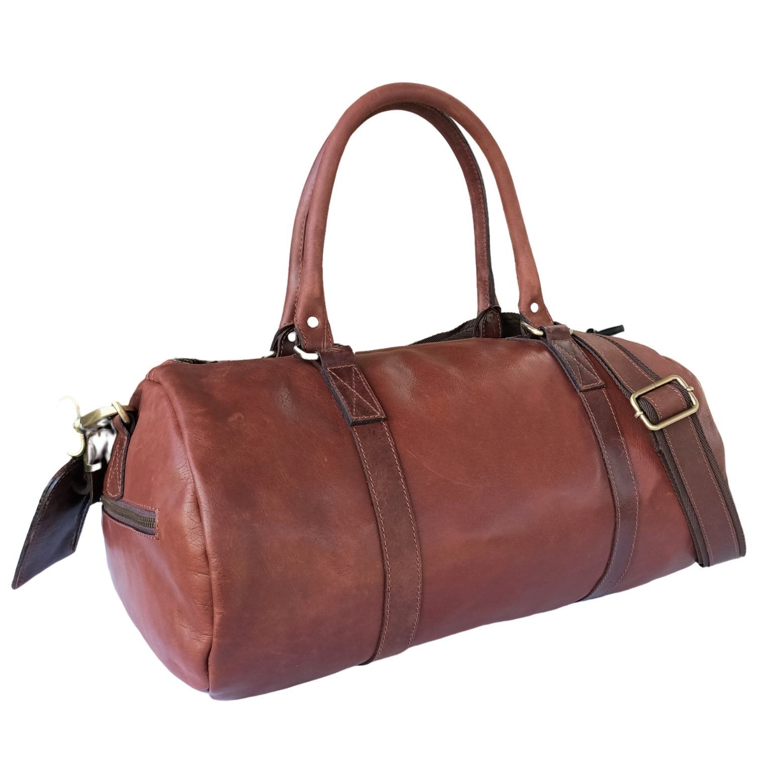 Rjav Usnjen-Duffle Torba