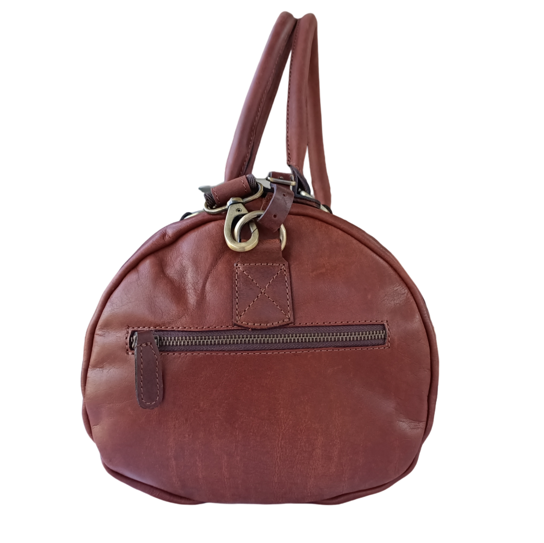 Rjav Usnjen-Duffle Torba