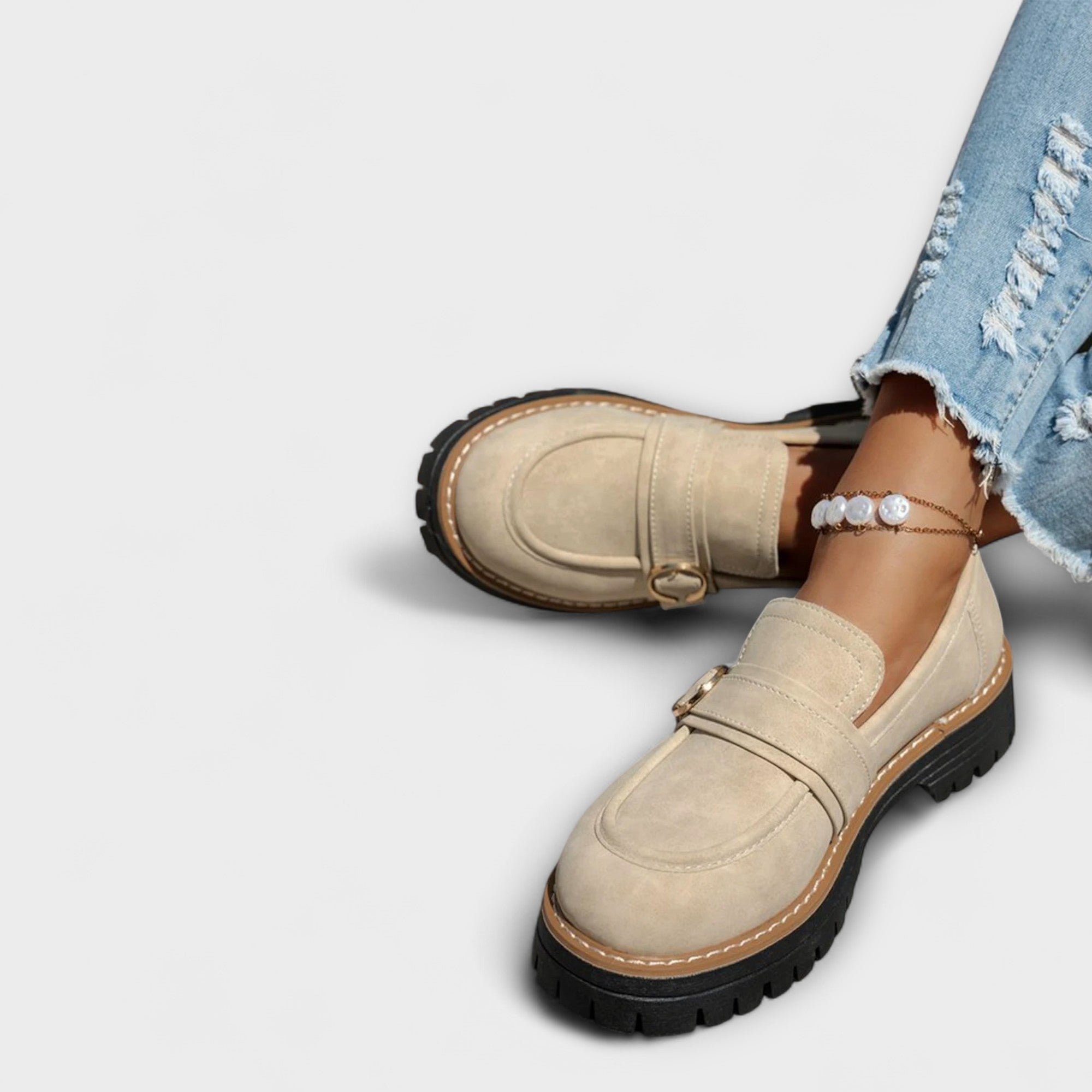 Lora – Casual Loafers z Okroglo Nosom
