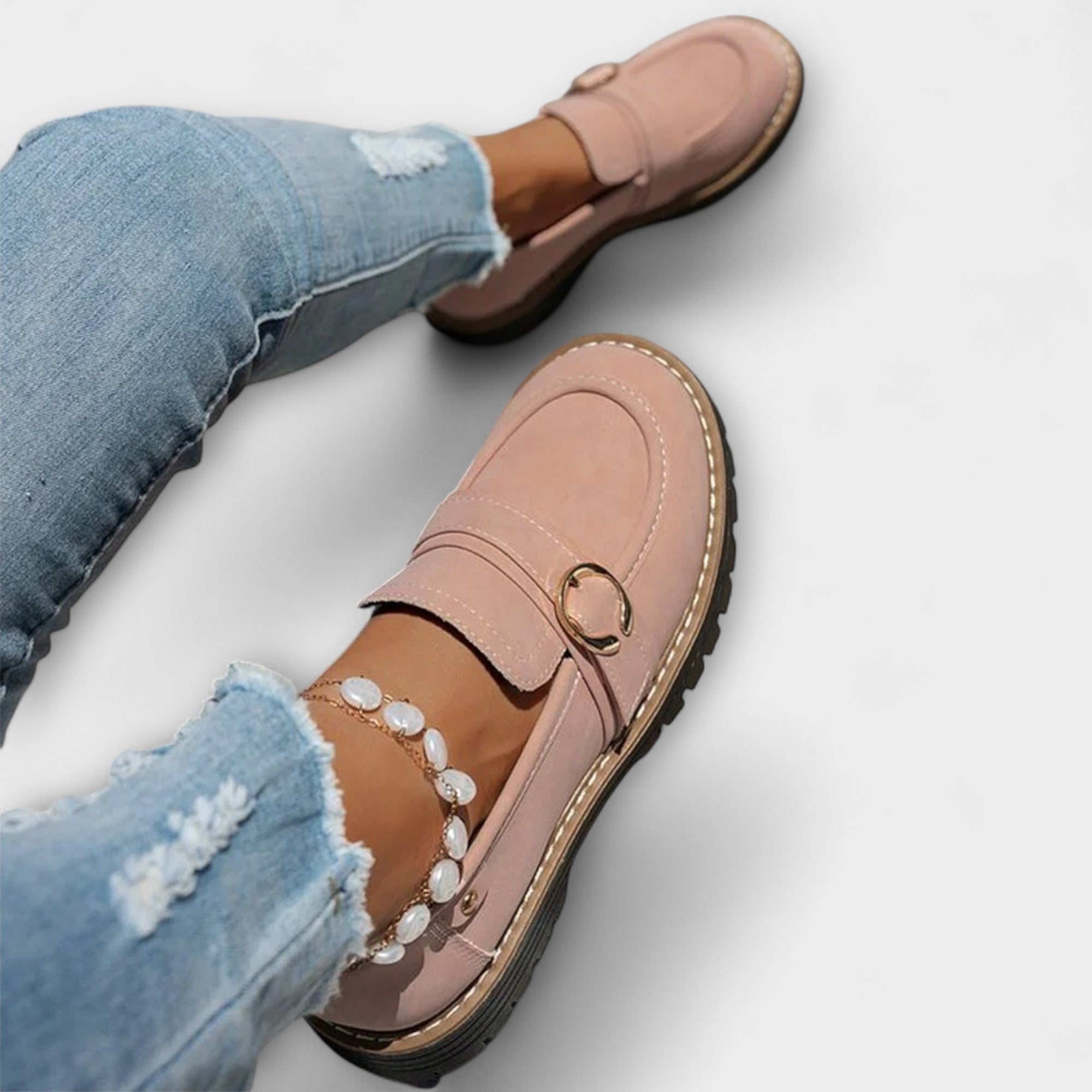 Lora – Casual Loafers z Okroglo Nosom