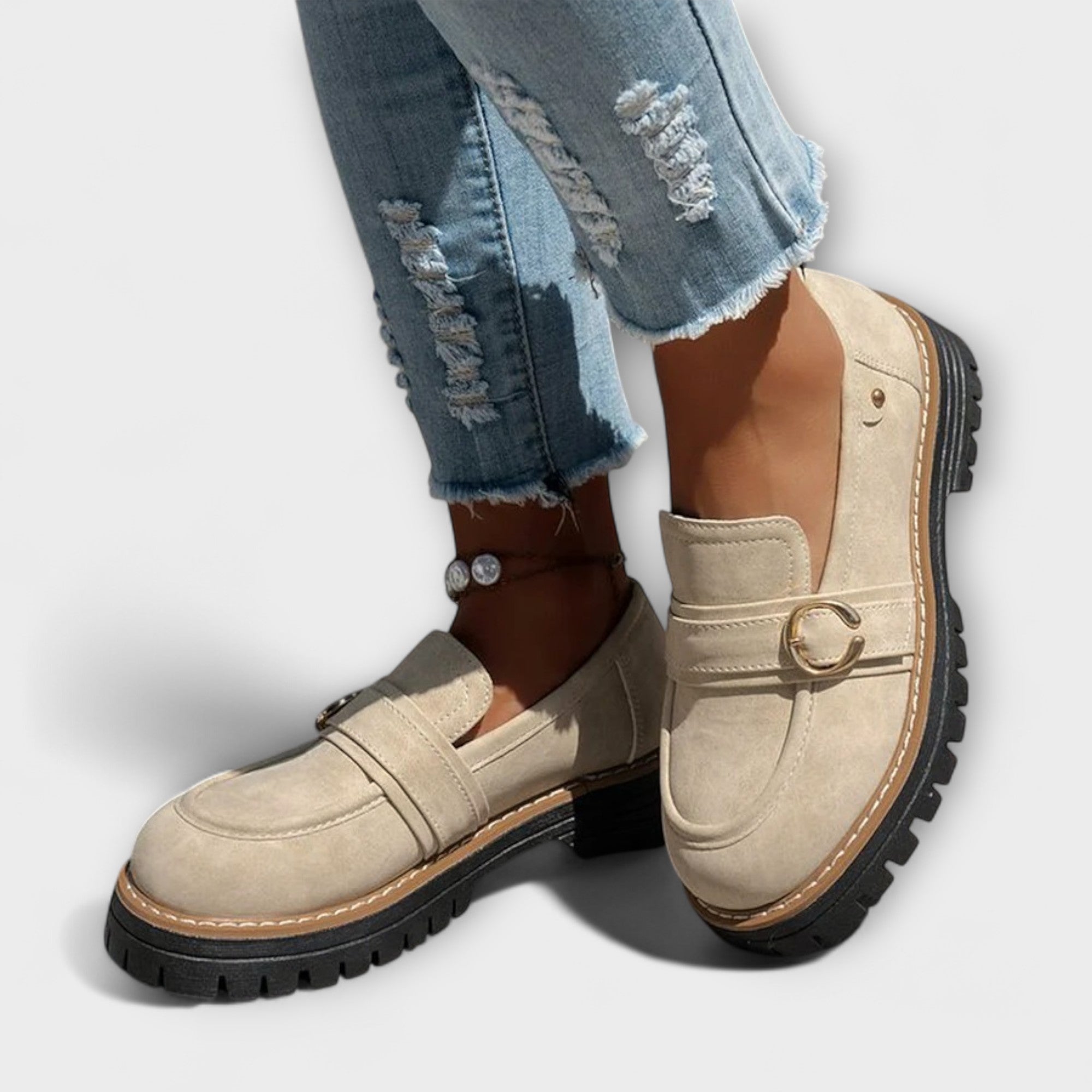 Lora – Casual Loafers z Okroglo Nosom