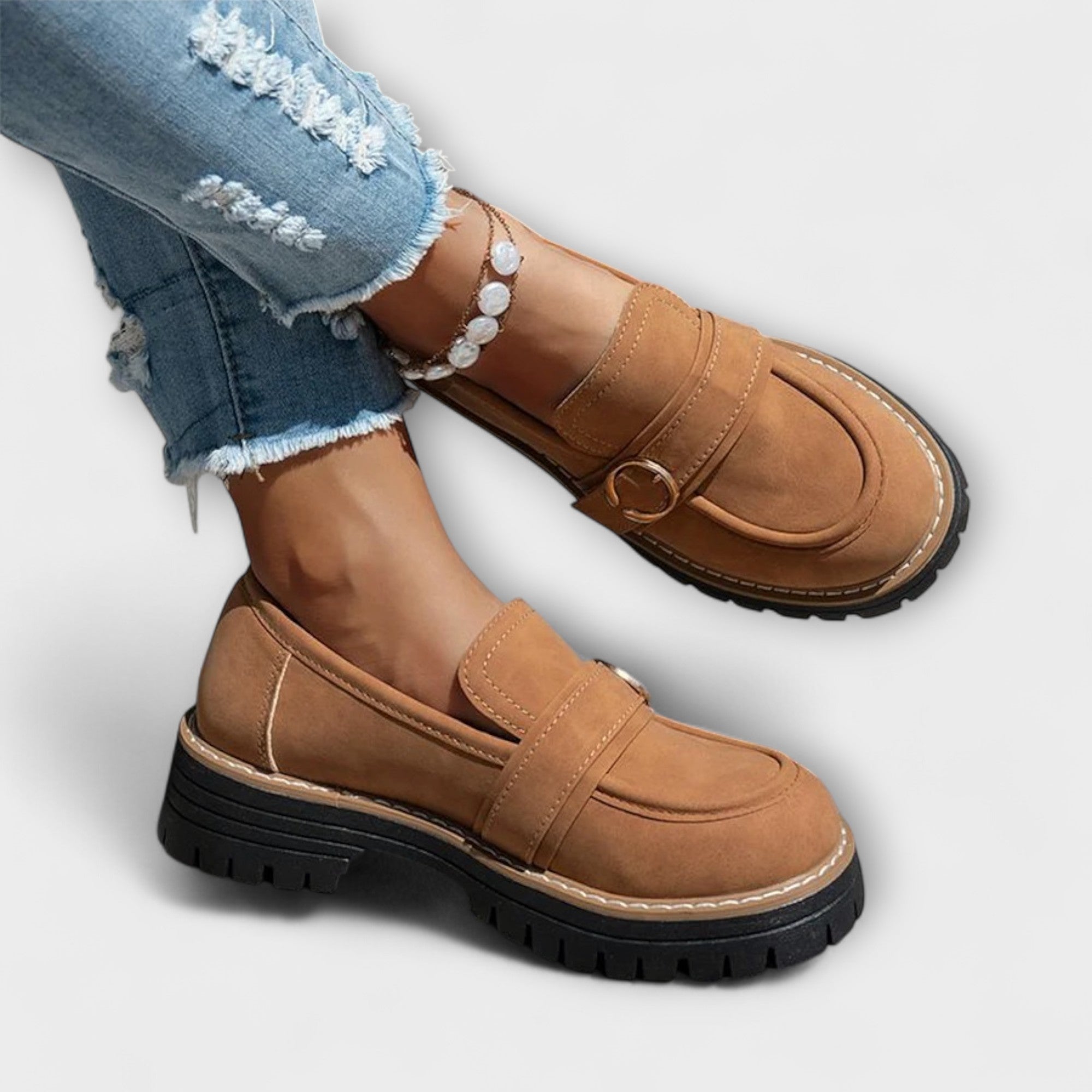 Lora – Casual Loafers z Okroglo Nosom