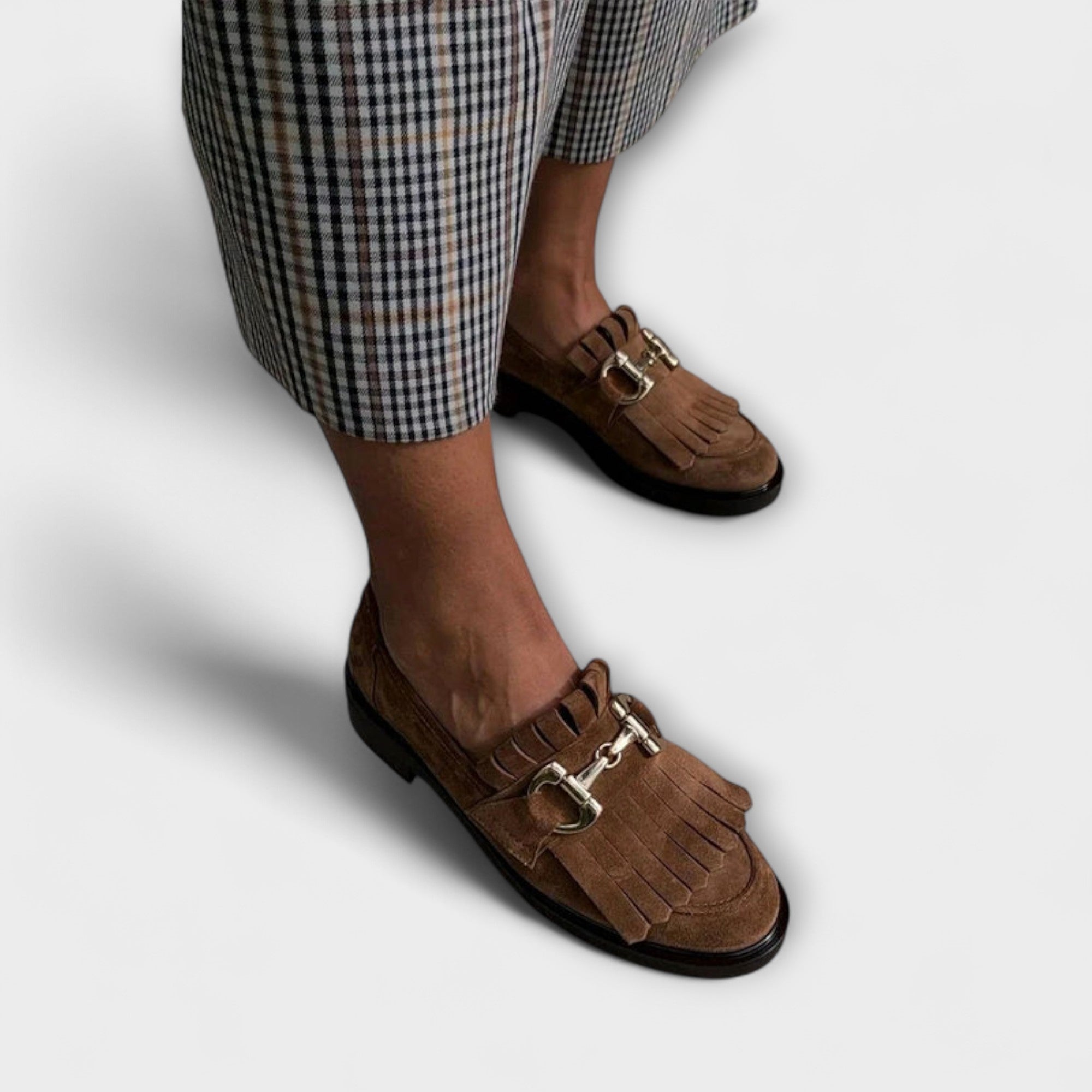 Fleur – Rjava loafer z okroglo konico