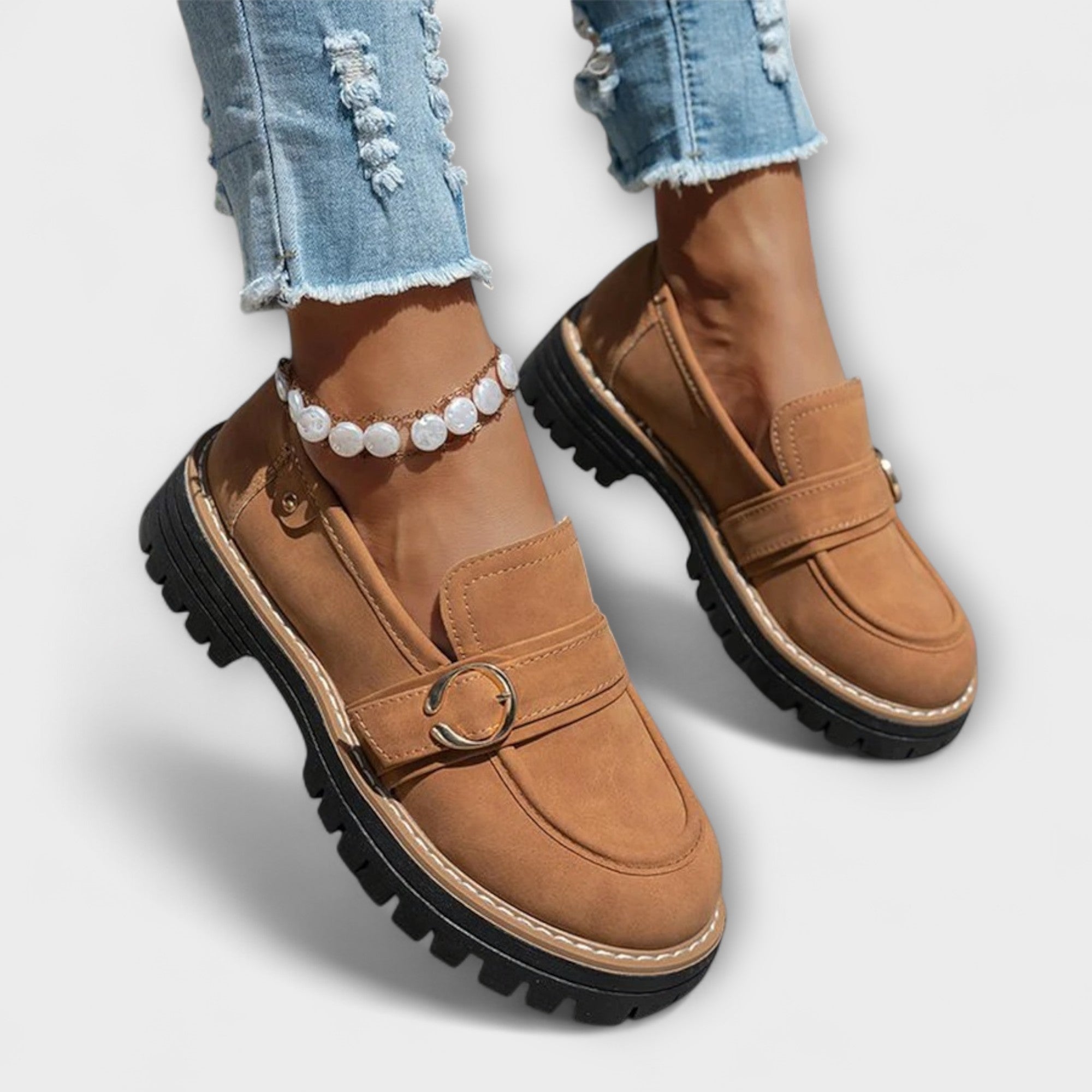 Lora – Casual Loafers z Okroglo Nosom