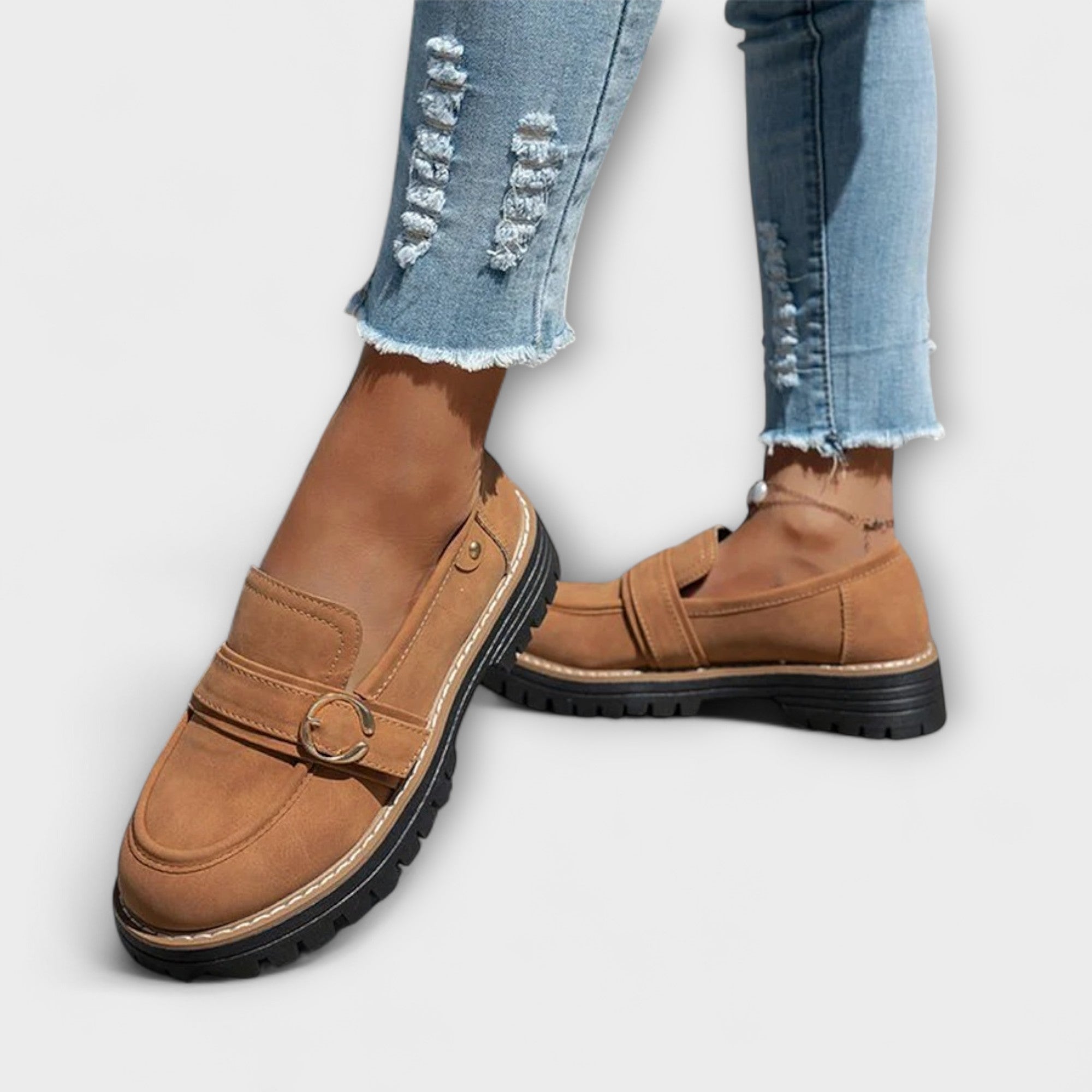 Lora – Casual Loafers z Okroglo Nosom